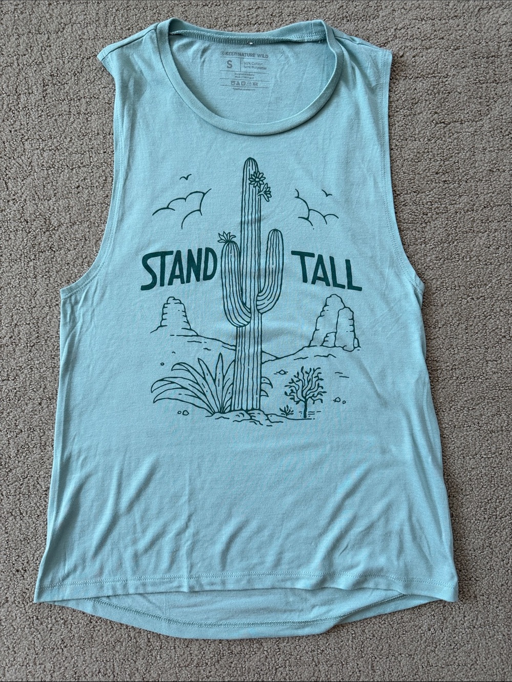 Keep Nature Wild Light Blue 'Stand Tall' Women’s Muscle Tee
